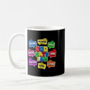 Taza De Café Dios cristiano dice ladrillos de constructor bloqu