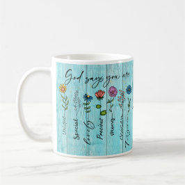 Taza De Café "Dios dice que eres..." Diseño de fe cristiana