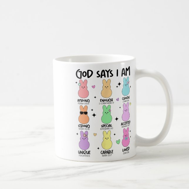 Taza De Café Dios dice que soy cristiano Chicas niños pequeños  (Derecha)