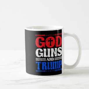 Taza De Café Dios Disparó Y Trump Patriota De La Bandera Estado