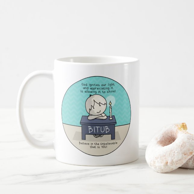 Taza De Café Dios enciende nuestra luz (Con donut)