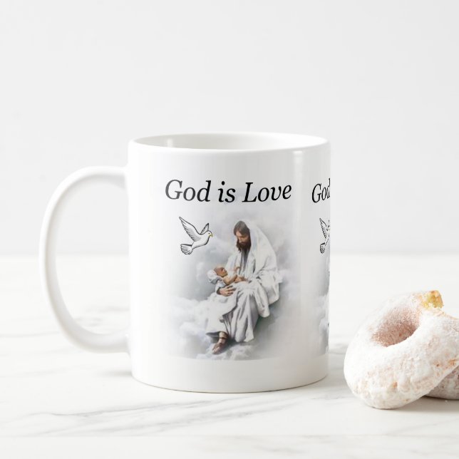 Taza De Café Dios es amor, Jesús Mug (Con donut)