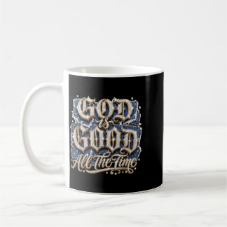 Taza De Café Dios Es Bueno Diseño Cristiano De Rhinestone Del T