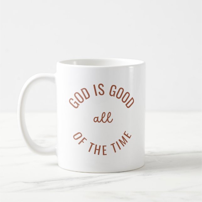 Taza De Café Dios es bueno todo el tiempo Mug de fe cristiana (Izquierda)
