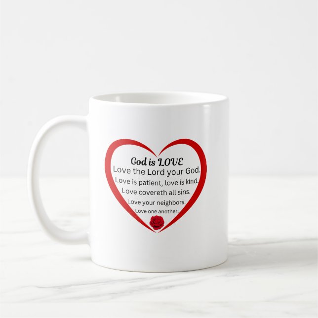 Taza De Café Dios es el amor clásico (Izquierda)