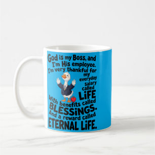 Taza De Café Dios Es Jefe Empleado Pato Lindo Cristiano
