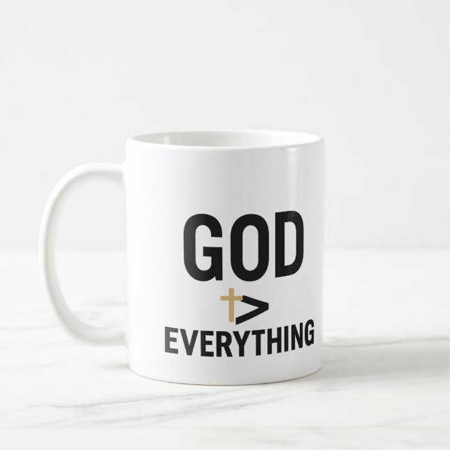 Taza De Café Dios es mayor 15 Oz Café Mug (Izquierda)