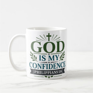 Taza De Café Dios es mi confianza cita de aliento bíblico
