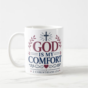 Taza De Café Dios Es Mi Consuelo Cita de Escritura Espiritual