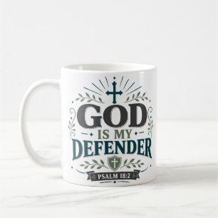Taza De Café Dios es mi defensor cita de verdad bíblica