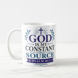 Taza De Café Dios es mi fuente constante Minimalista cristiano