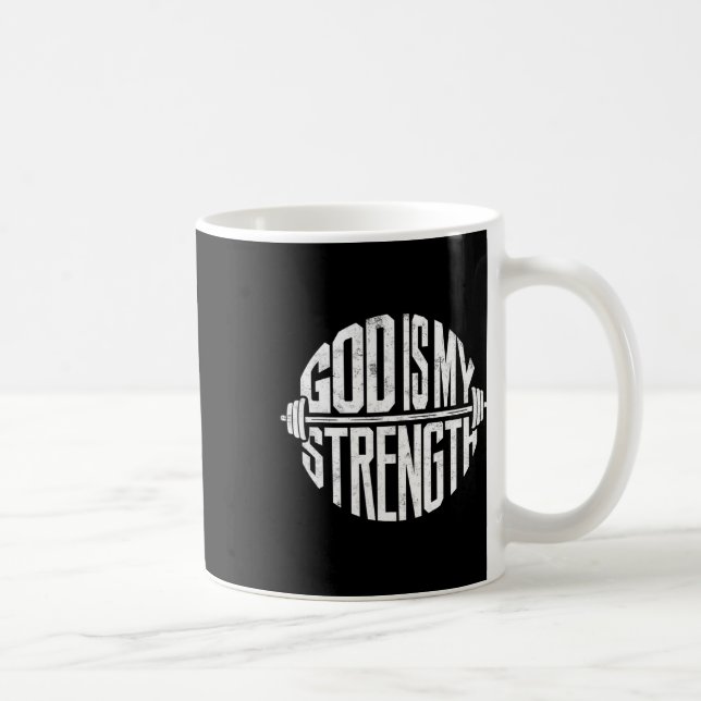 Taza De Café Dios Es Mi Fuerza Fe Cristiana Gimnasio La Mayoría (Derecha)