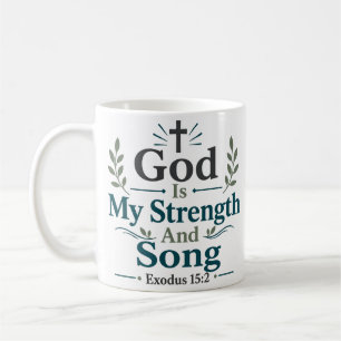 Taza De Café Dios Es Mi Fuerza Y Canción Cita De Las Escrituras