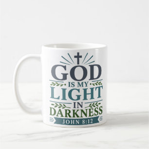 Taza De Café Dios Es Mi Luz En La Oscuridad Arte De Fe Moderna