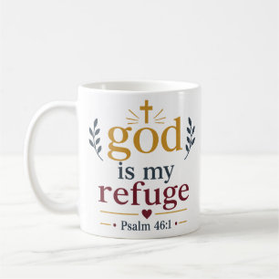 Taza De Café Dios Es Mi Refugio Consuelo Cristiano Inspirador