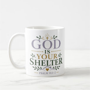 Taza De Café Dios Es Tu Refugio Cita de Aliento Espiritual