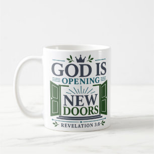 Taza De Café Dios Está Abriendo Nuevas Puertas Cita Cristiana M