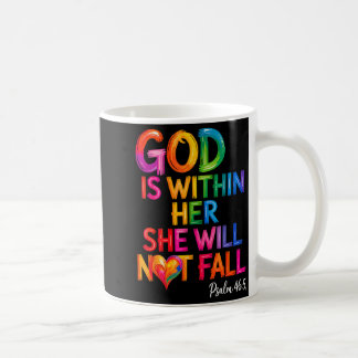 Taza De Café Dios Está Dentro De Ella No Caerá Salmo 46-5 