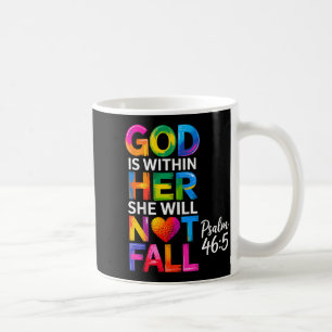 Taza De Café Dios está dentro de ella No caerá Salmo 46-5 _1