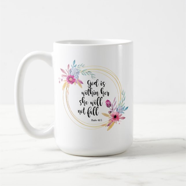 Taza De Café Dios está dentro de su salmo 46:5 (Izquierda)