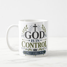 Taza De Café Dios Está en Control Cita Motivacional Religiosa