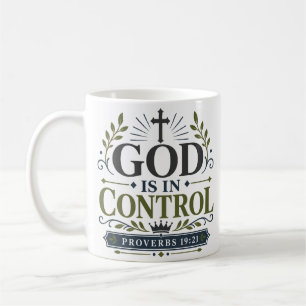 Taza De Café Dios Está en Control Cita Motivacional Religiosa