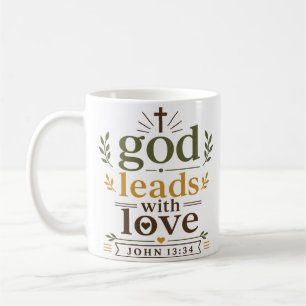 Taza De Café Dios guía con amor Cita inspiradora de las Escritu