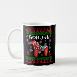 Taza De Café Dios Jul Ugly Scandinaviavian Dala Horse