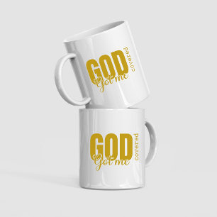 Taza De Café Dios me cubrió - Té cristiano Inspirador