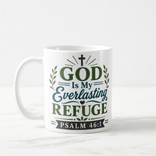 Taza De Café Dios Mi Refugio Eterno Verso de Ánimo