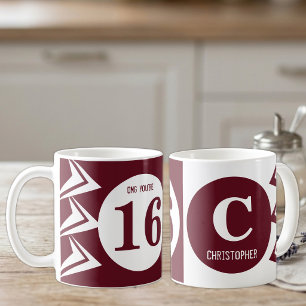 Taza De Café Dios mío, tienes 16 monograma nombre granate y bla