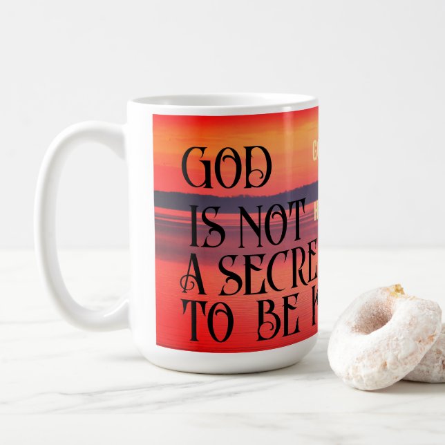 Taza De Café dios no es un secreto para ser mantenido Mug (Con donut)