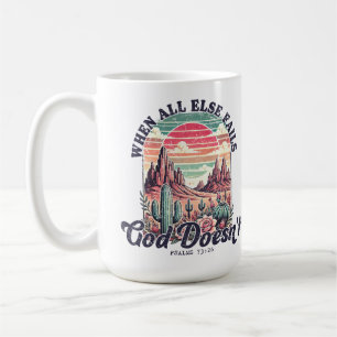 Taza De Café Dios No Falla Vintage Desierto Cristiano