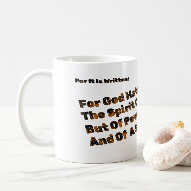 Taza De Café Dios No Nos Ha Dado El Espíritu Del Miedo (Con donut)