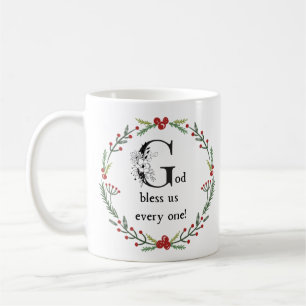 Taza De Café Dios Nos Bendiga A Cada Navidad De Scrooge Dickens