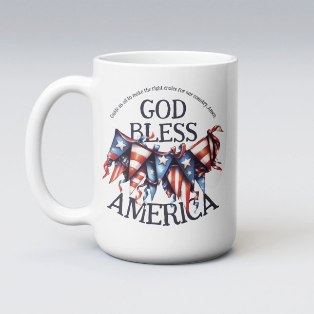Taza De Café Dios Patriótico bendice a los votantes de Estados  (Subido por el creador)