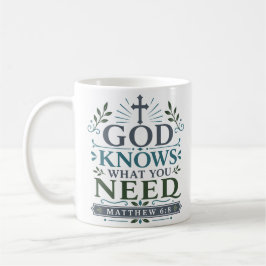 Taza De Café Dios Sabe Lo Que Necesitas Cita Devocional Bíblica