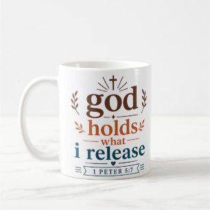 Taza De Café Dios Sostiene Lo Que Libero Escritura Cristiana