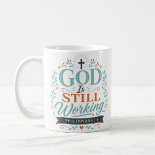 Taza De Café Dios Todavía Está Trabajando Cita Cristiana Espiri