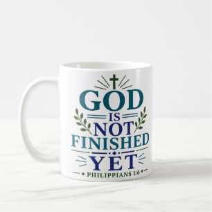 Taza De Café Dios Todavía No Ha Terminado Escritura Inspiradora