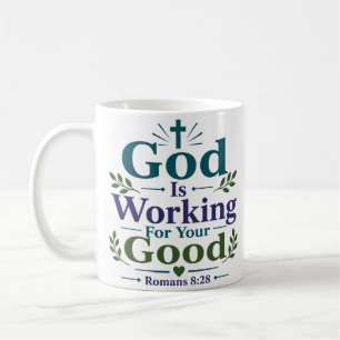 Taza De Café Dios Trabaja Para Tu Bien Cita Motivacional Negrit