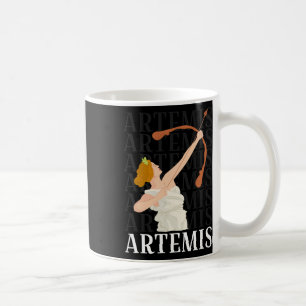 Taza De Café Diosa Artemis De La Caza Y El Mito Griego De La Lu
