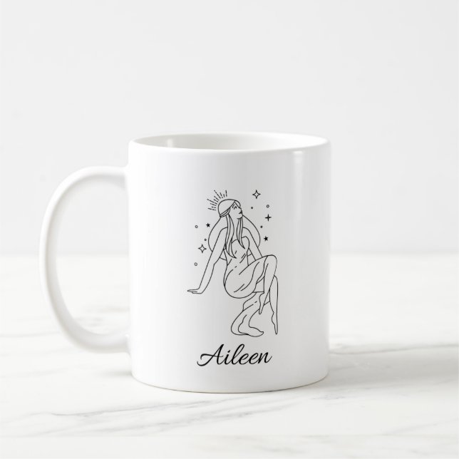 Taza De Café Diosa celestial personalizada Halloween (Izquierda)