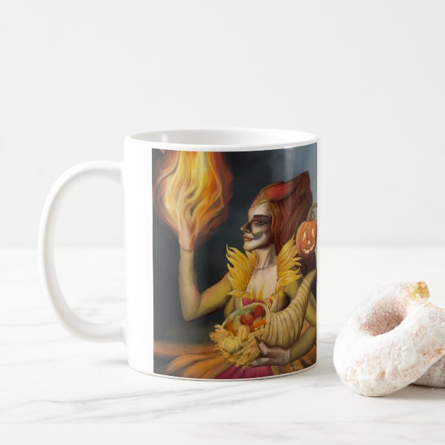 Taza De Café Diosa de Otoño (Con donut)