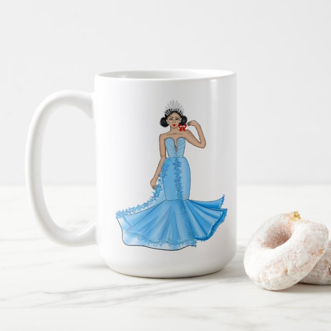 Taza De Café Diosa del cáncer zodiaco con cangrejo rojo (Con donut)