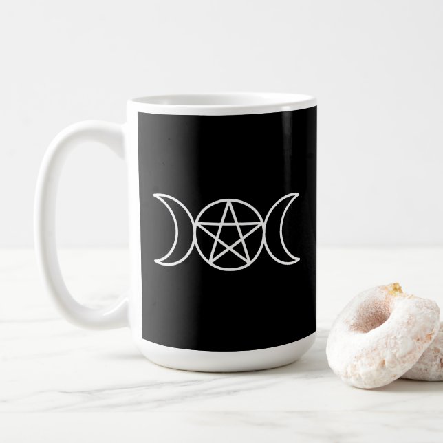 Taza De Café Diosa del Pentáculo de la Luna Triple (Con donut)