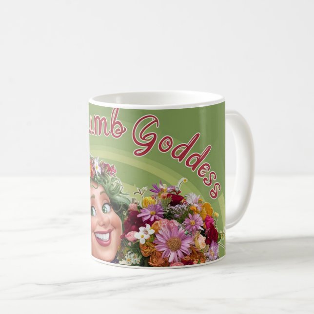 TAZA DE CAFÉ DIOSA DEL PULGAR VERDE (Anverso derecho)