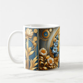 Taza De Café Diosa Dorada en Floración Art Nouveau