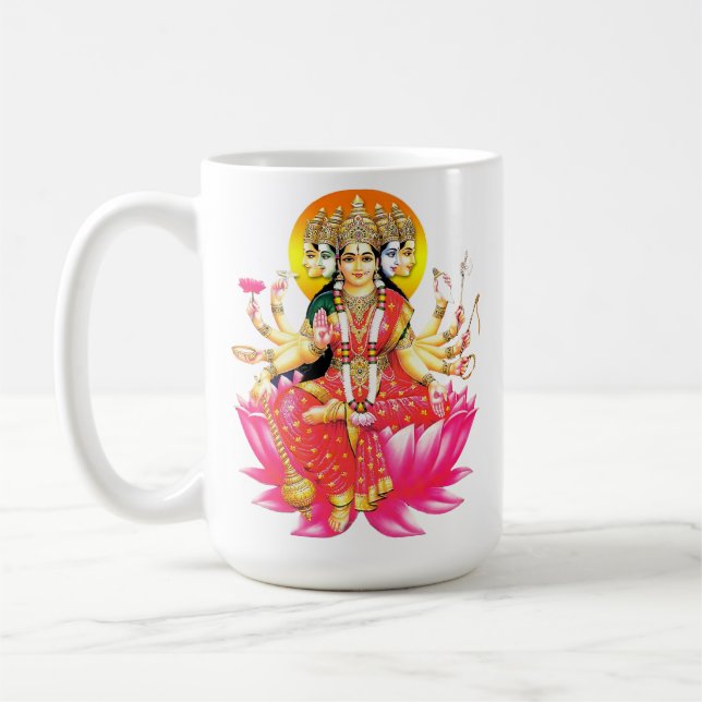 Taza De Café Diosa Gayatri Devi en la deidad hindú de Lotus (Izquierda)