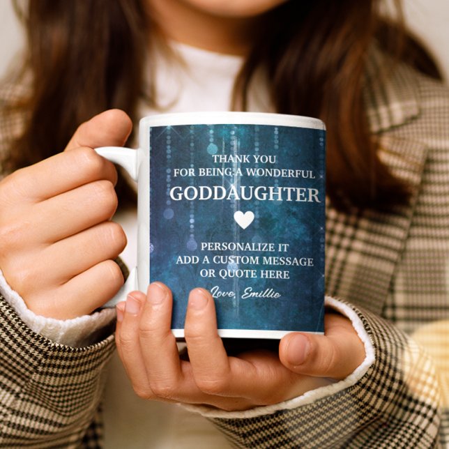 Taza De Café Diosa Gracias Personalizado De Mensajes (Goddaughter Thank You Heartfelt Message Custom Coffee Mug
)